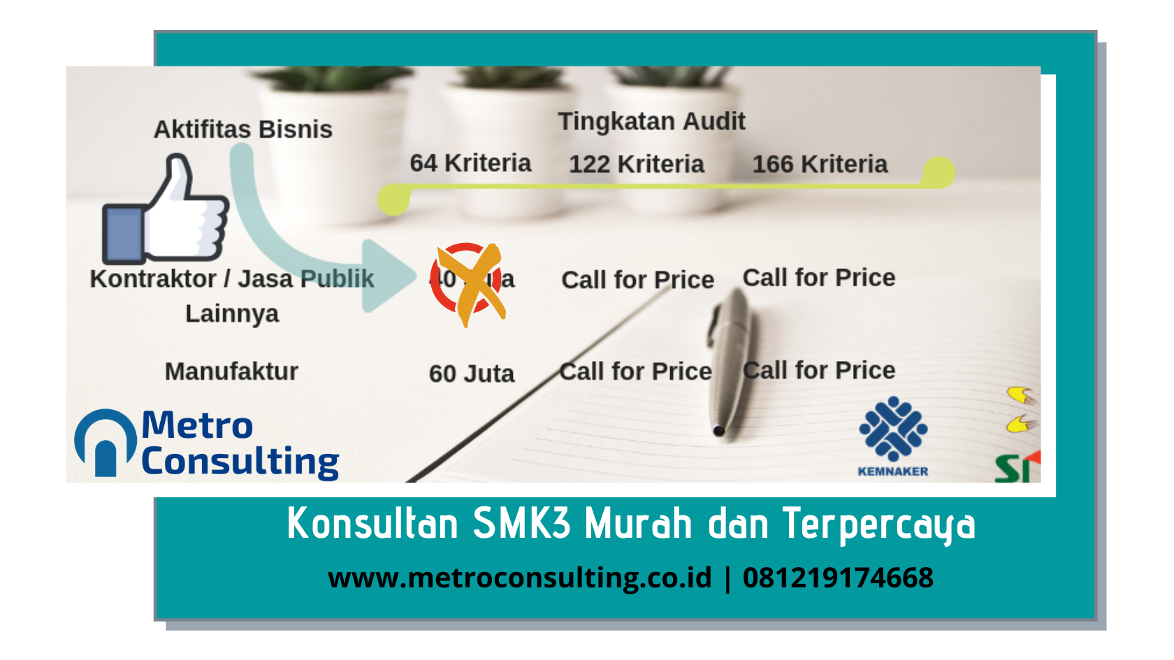 Biaya Sertifikasi SMK3 Metro Consulting